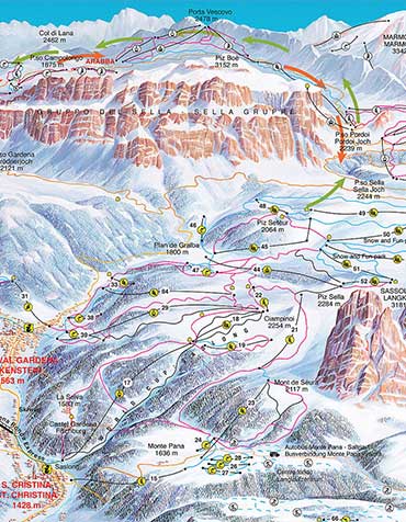 Skigebiet Gröden - Seiser Alm